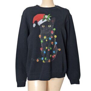 Port and Company Black Cat Holiday Sweatshirt